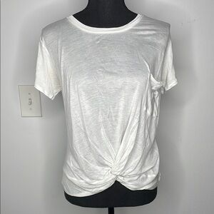 HINGE White Knot Front Women's Top